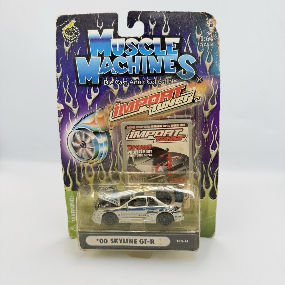 Muscle Machines Import Tuner 1/64 Scale T03-41 - 2000 Skyline GT-R Silver RARE